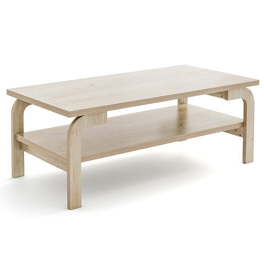 47 Inches Accent Rectangular Coffee Table for Living Room-Natural – Color: Natur