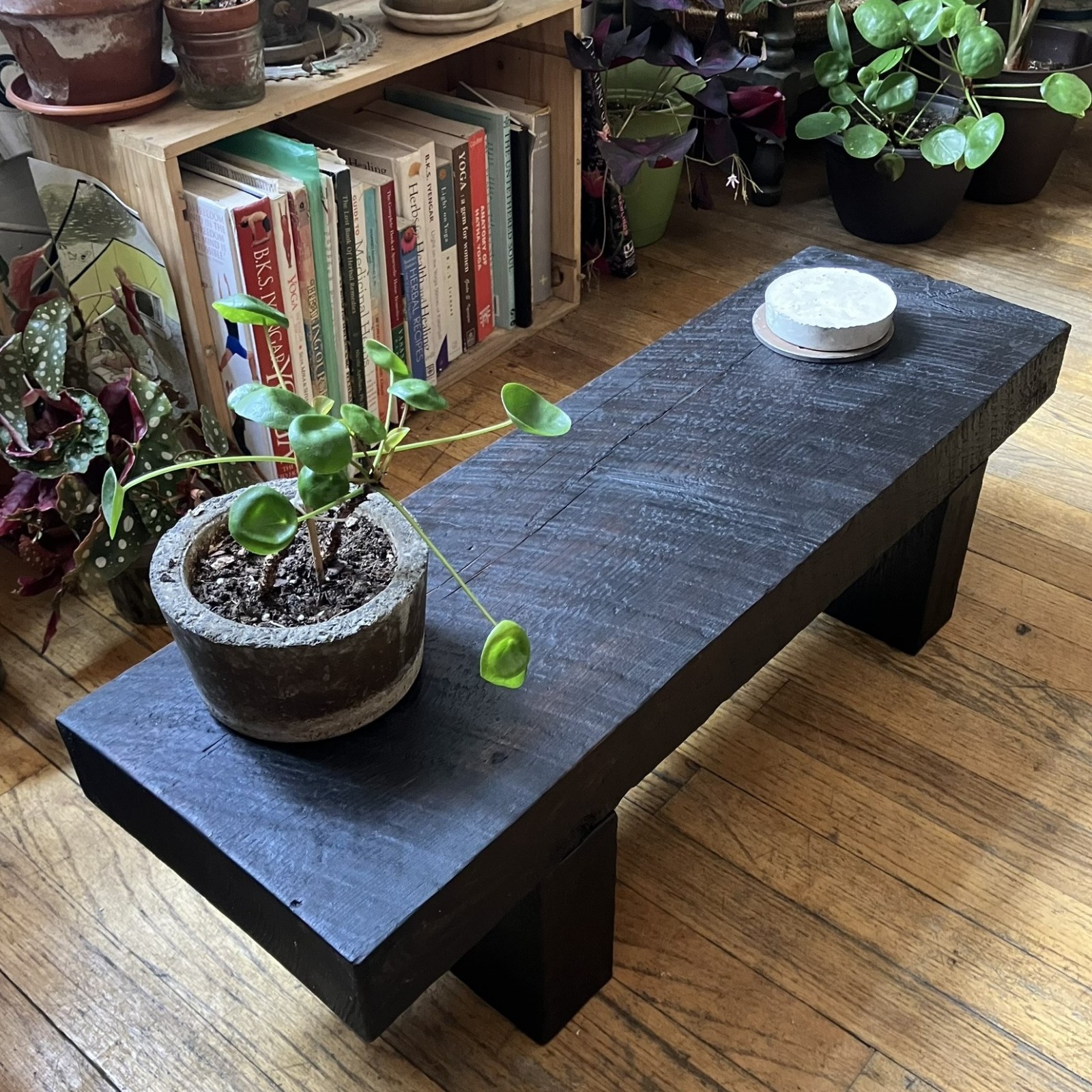Shou Sugi Ban Reclaimed Wood Low Coffee Table – Tea Table -Meditation table