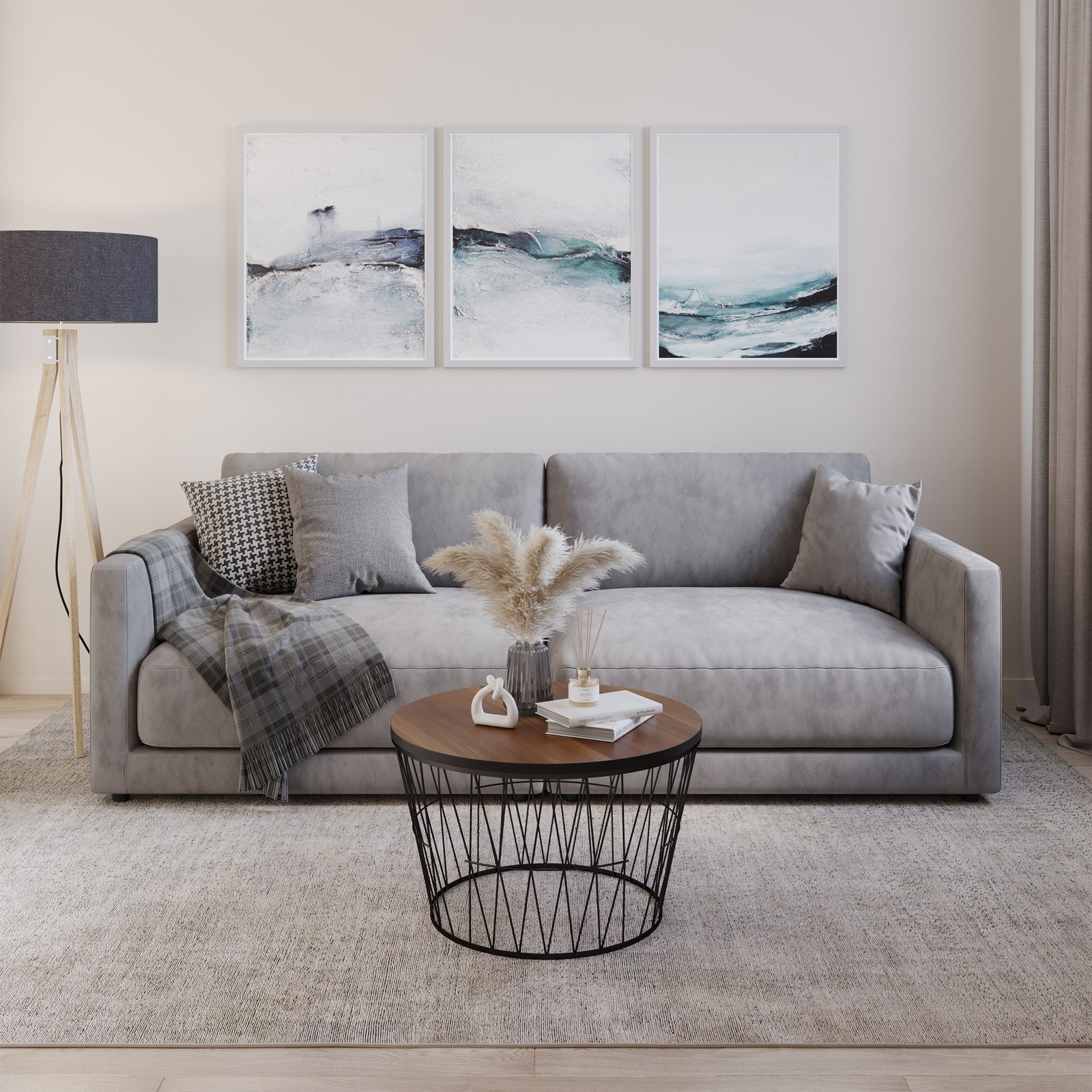 Round Coffee Table with Metal BaseSmall Modern Accent Table 23.5 W x 15 H