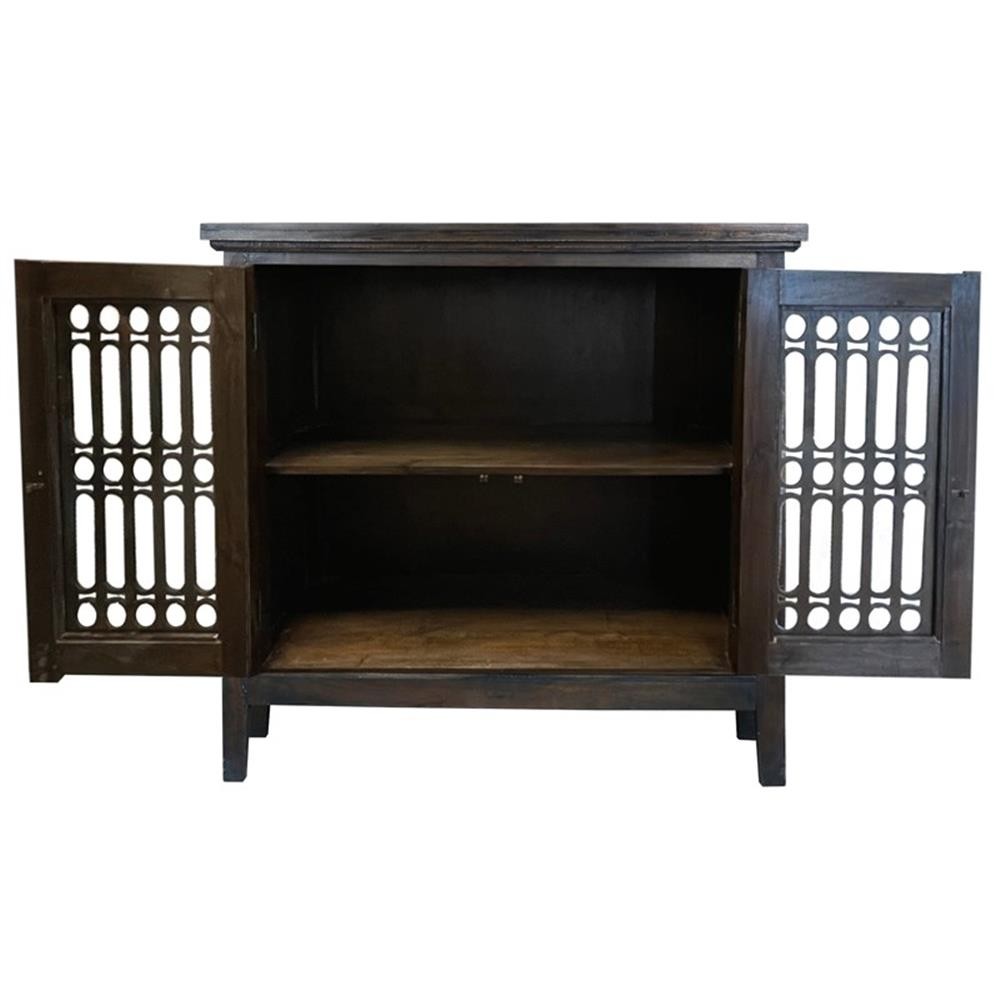 Sunset Trading Cottage Carved 39″ Solid Wood Cabinet in Distressed Brown