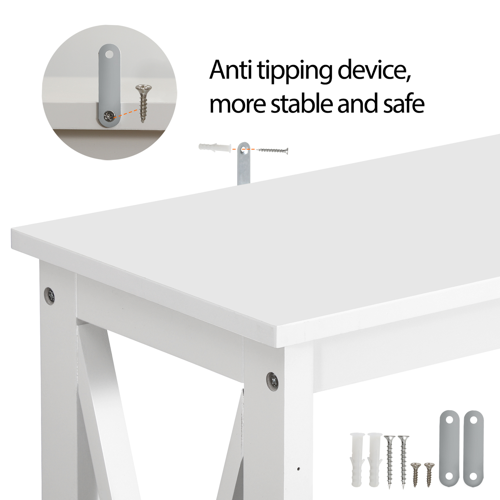 ZenSports 2-Tier Narrow Console Table for Entryway Modern Accent Sofa White