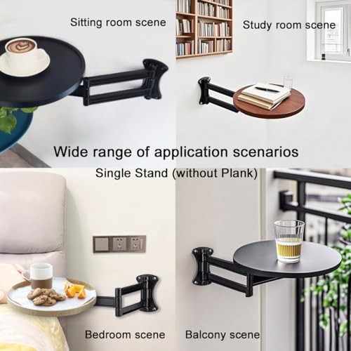 Floating Nightstand Rotatable Brackets,Small Round Side Medium-15.7 in-1pcs