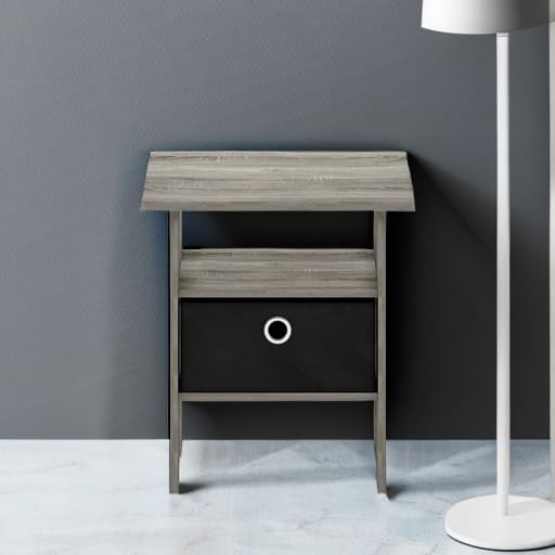Furinno ANDREY Side Table, End Table, Night Stand with Open Shelves and Stora…