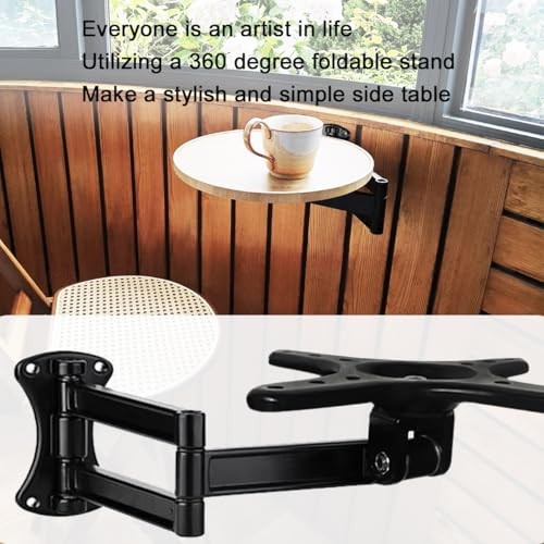 Floating Nightstand Rotatable Brackets,Small Round Side Medium-15.7 in-1pcs