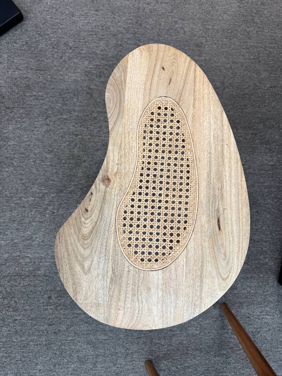 Real Mango Wood with Cane Side Table
