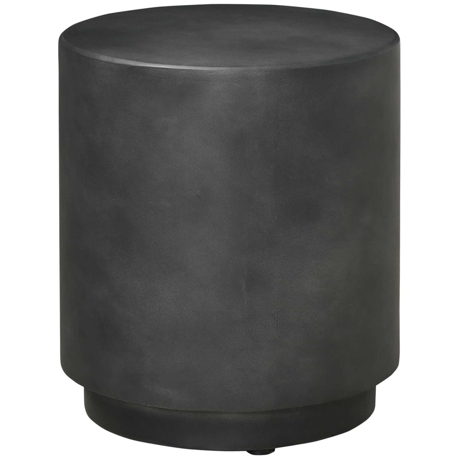 Lightweight Accent Table with Concrete Finish Round Side Table, Dark Gray