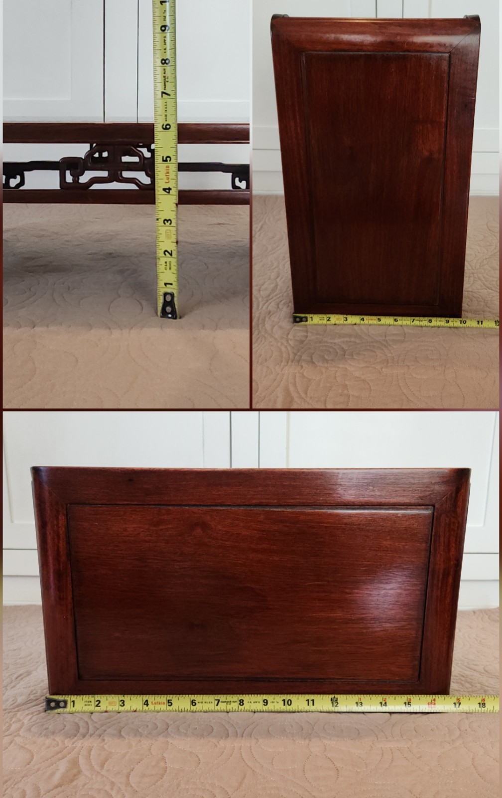 MCM Asian ROSEWOOD Rectangular Table Shrine Alter Bonsai Chestnut Brown 16.75″