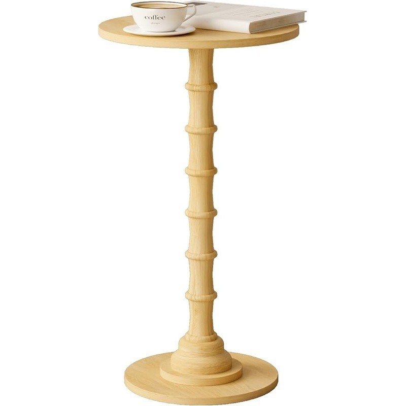 Walnut Side Table Round Design Safe Kids Pets Multi-Use Table Modern Compact
