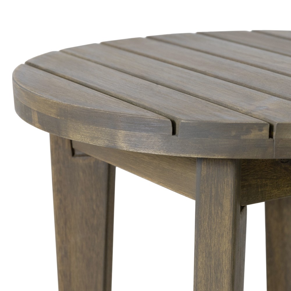 Outdoor Side Table 16″ Acacia Wood Teak Finish Patio