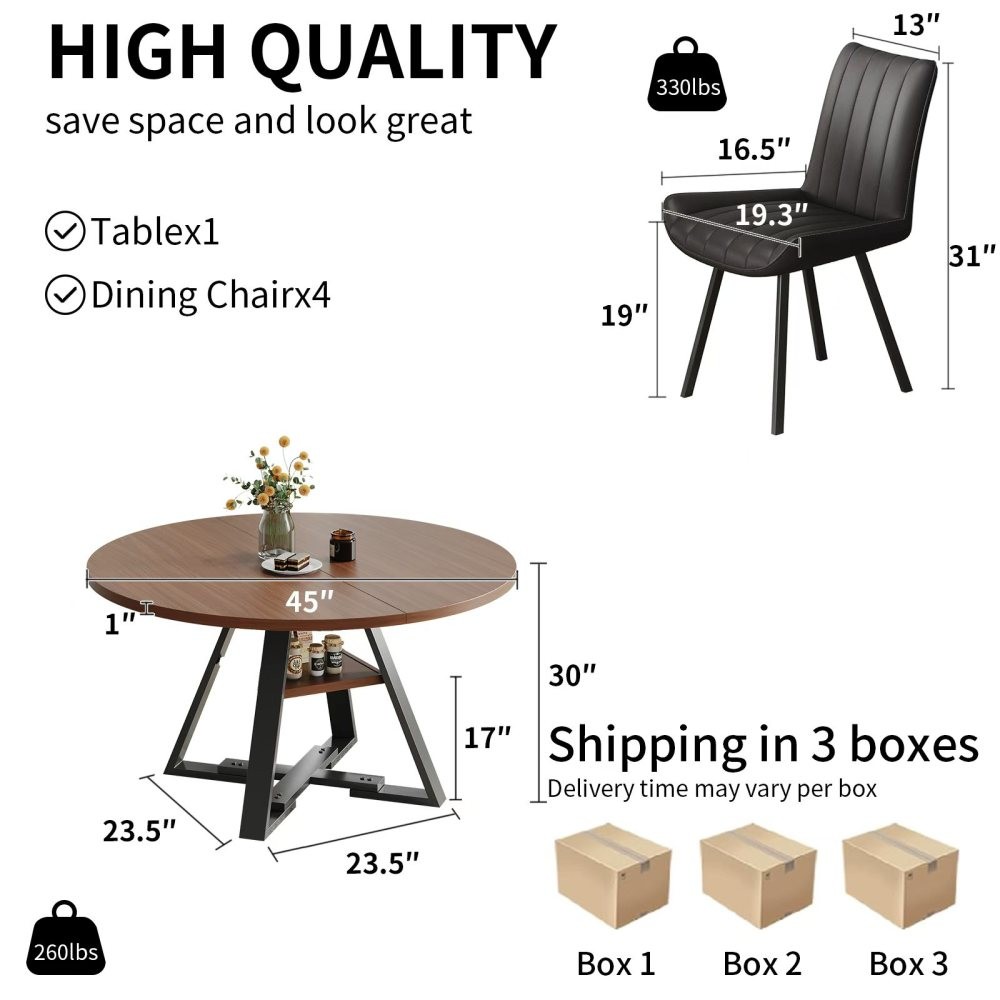 Round Dining Table Modern Kitchen Table Coffee Table for Dining Room/Living Room