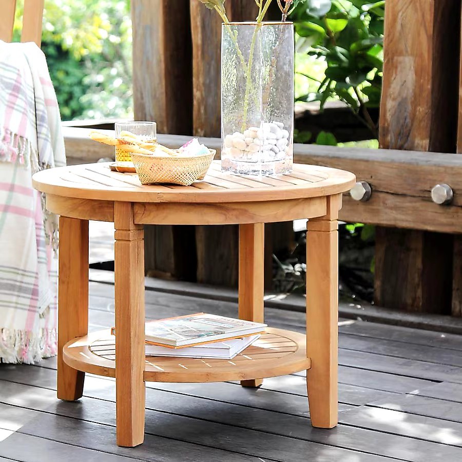 Cambridge Casual Heaton Round Outdoor End Table 24-in W x 24-in L 170686-TW-XX