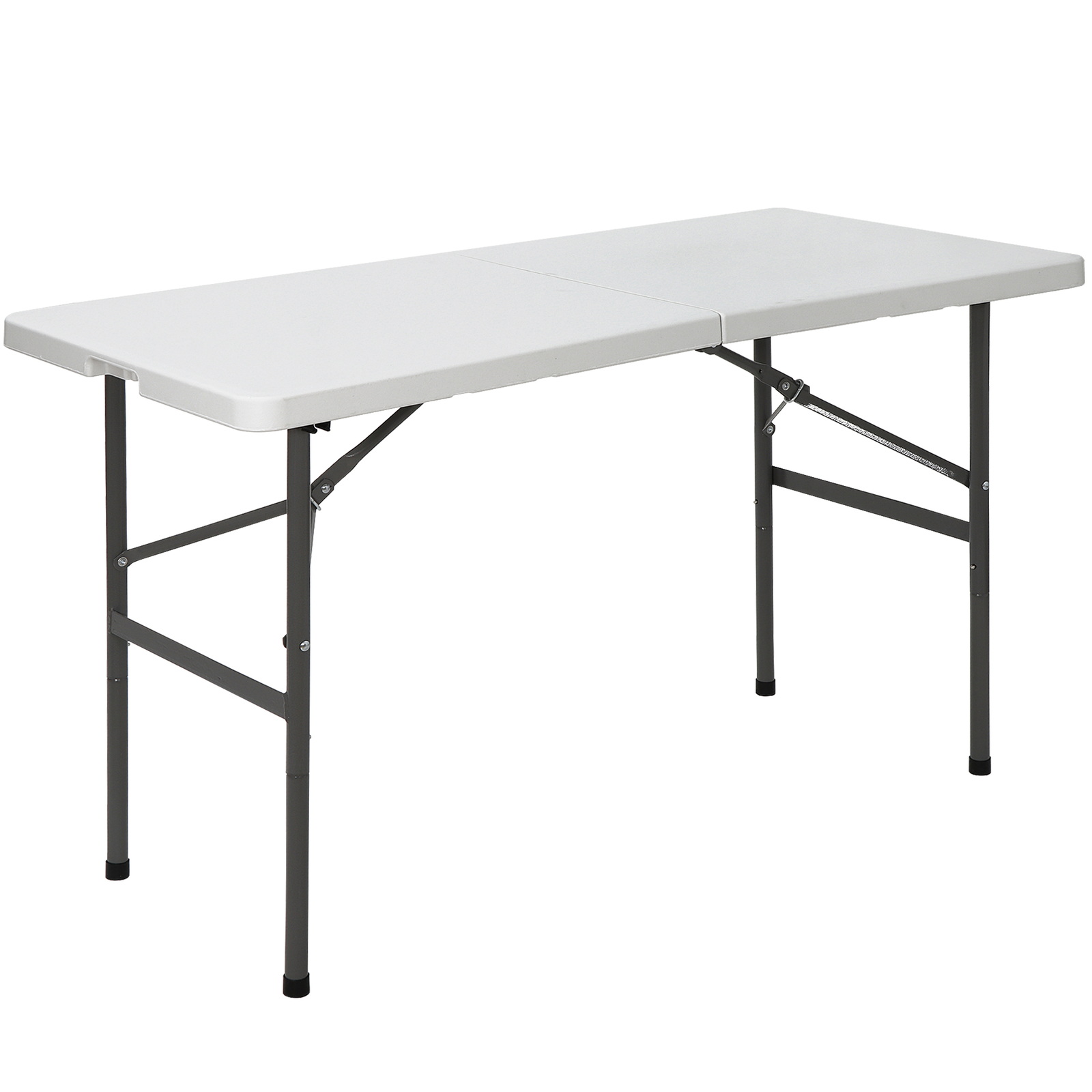 4ft Heavy Duty Plastic Folding Table In/Outdoor w/Handle & Lock Picnic Camping