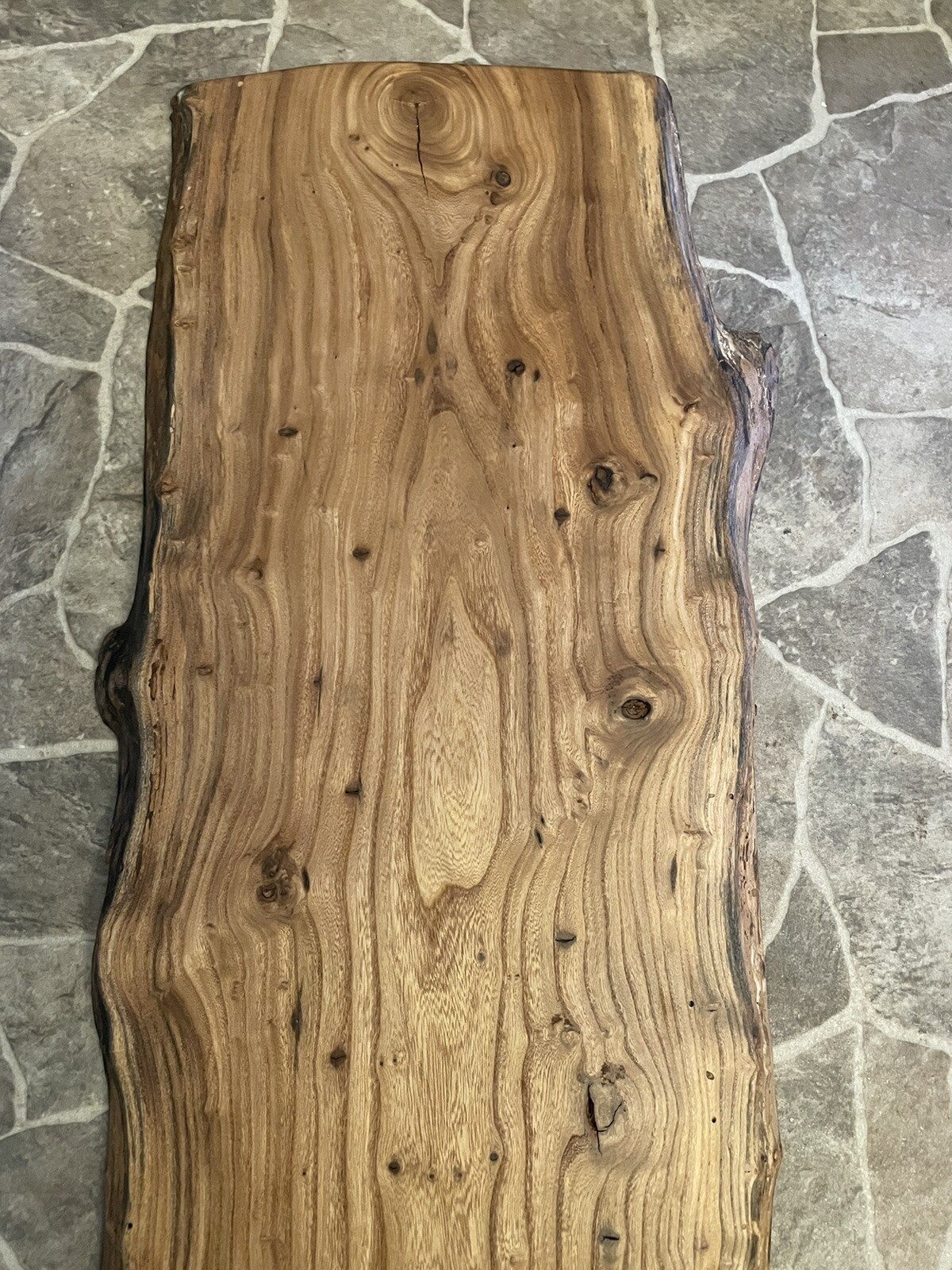 Small Live Edge Elm Table Top 40in X 15in Ready To Mount