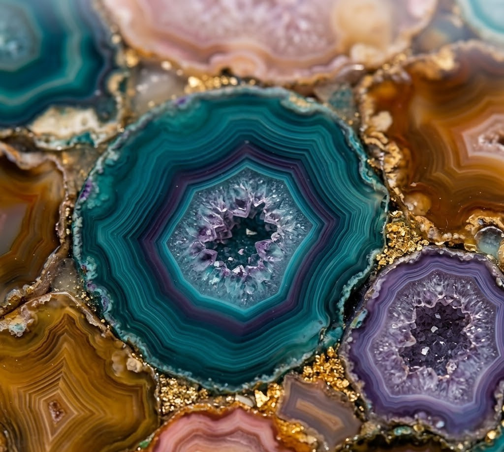 Luxury Multi Color Agate Coffee Table Top Natural Gemstone Side Table Home Decor