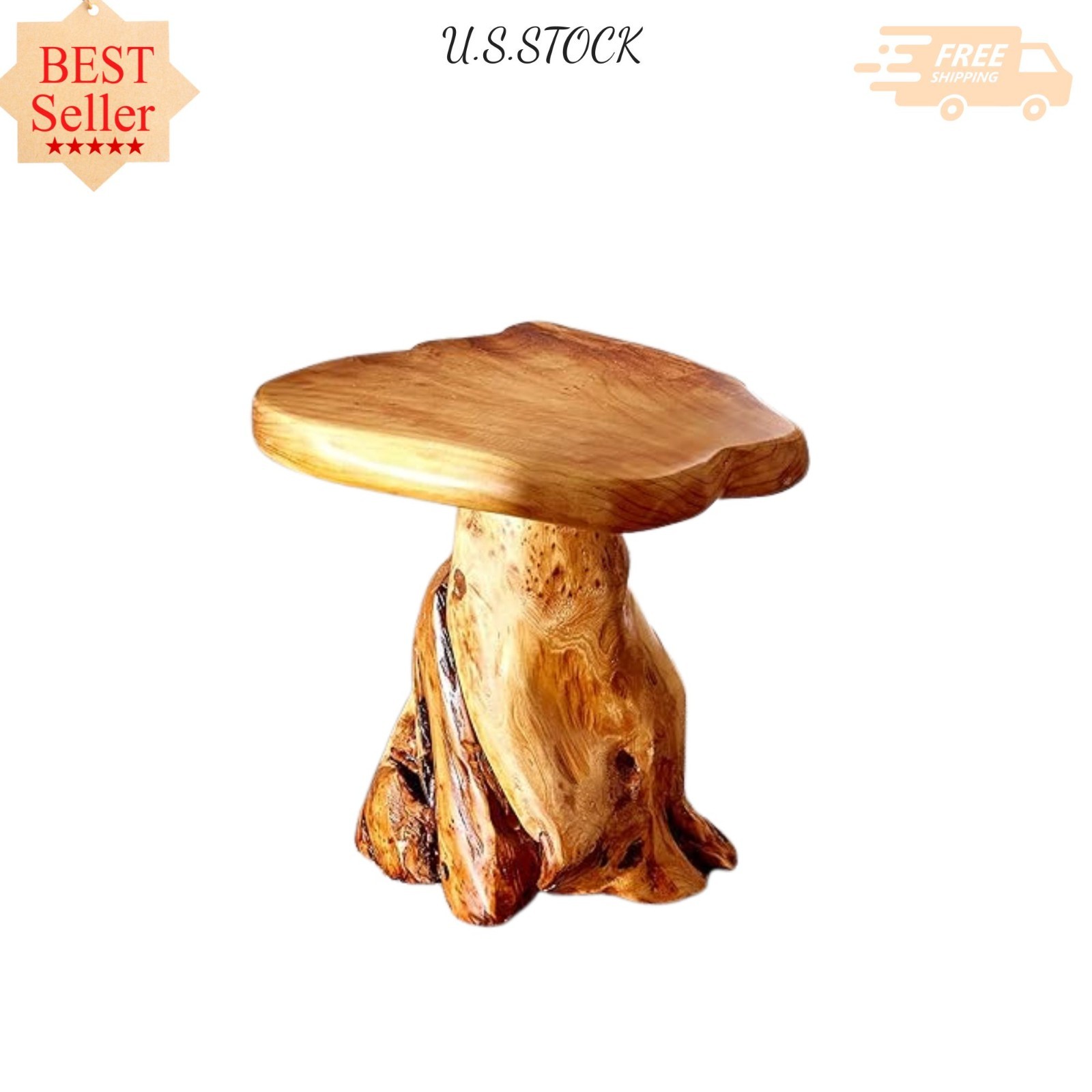 NEW Cedar Wood Tree Stump Stool 13.5x12x14 Live Edge Rustic Coffee Side Table