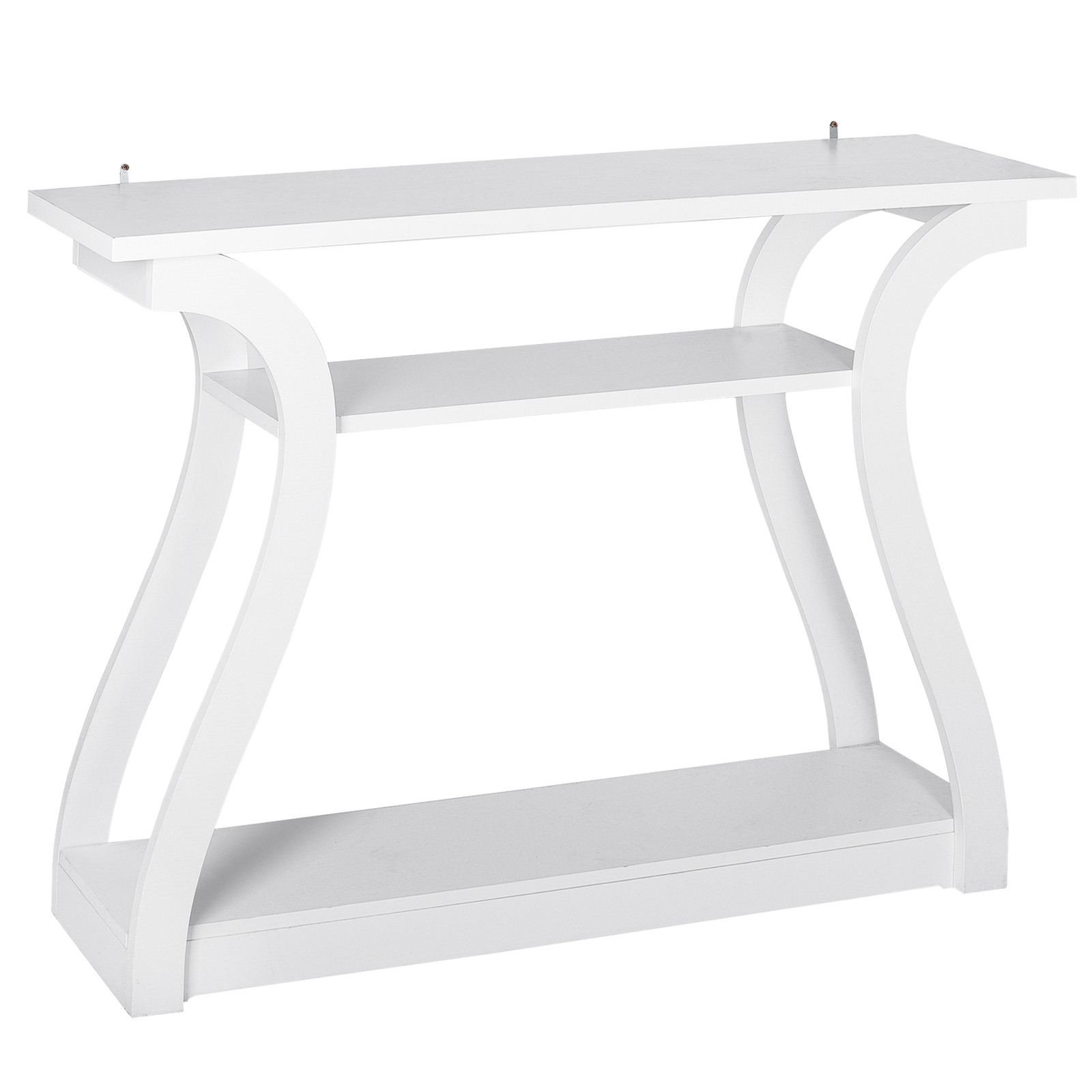 47″ Modern Console Table Accent Side Table for Sofa Entryway Display White