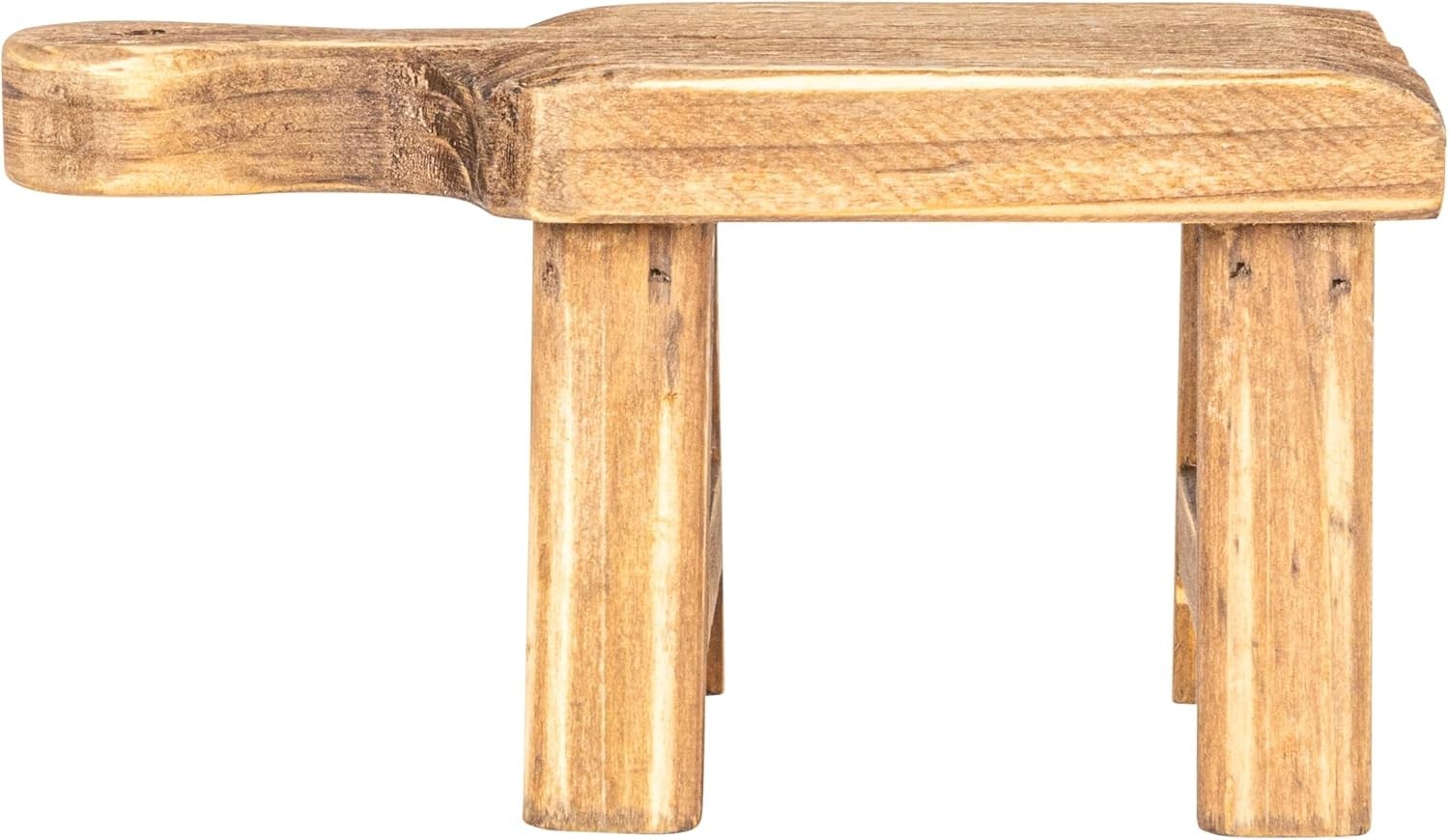 Charming Square Wood Pedestal with Handle – Perfect for Decorative Objects 9.5L