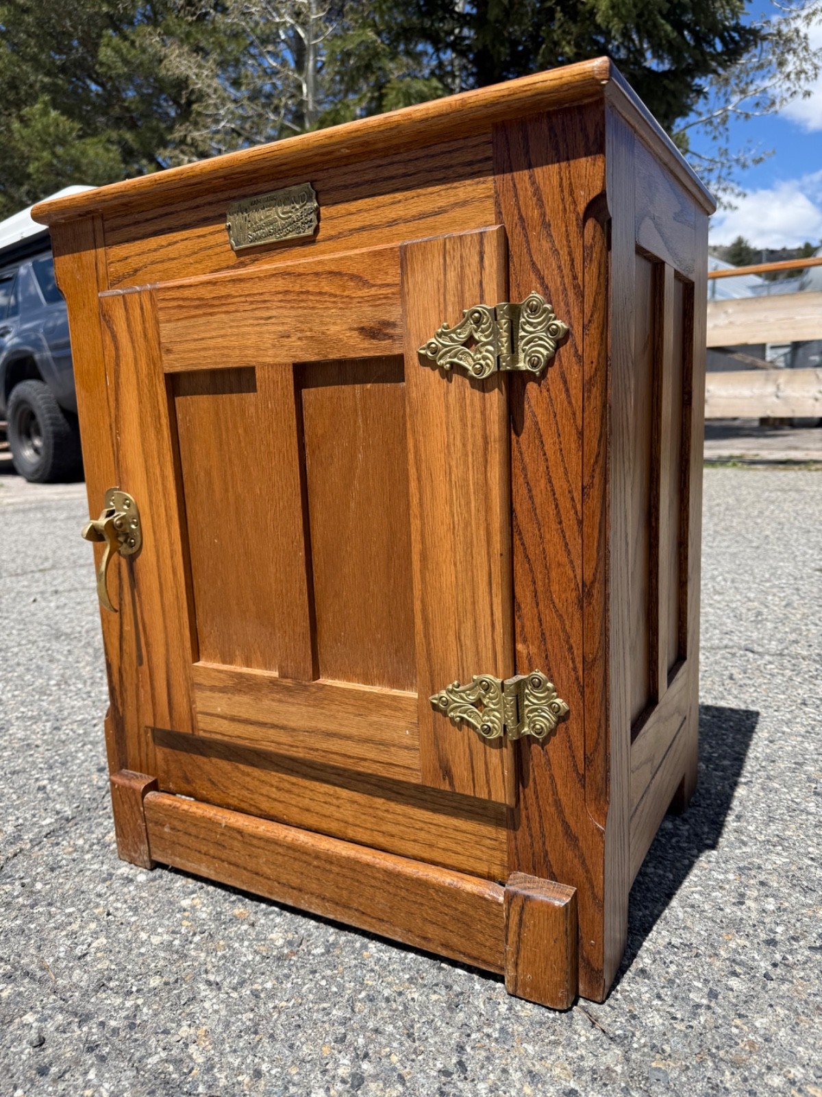 Antique White Clad Ice Box Tables Set of 2