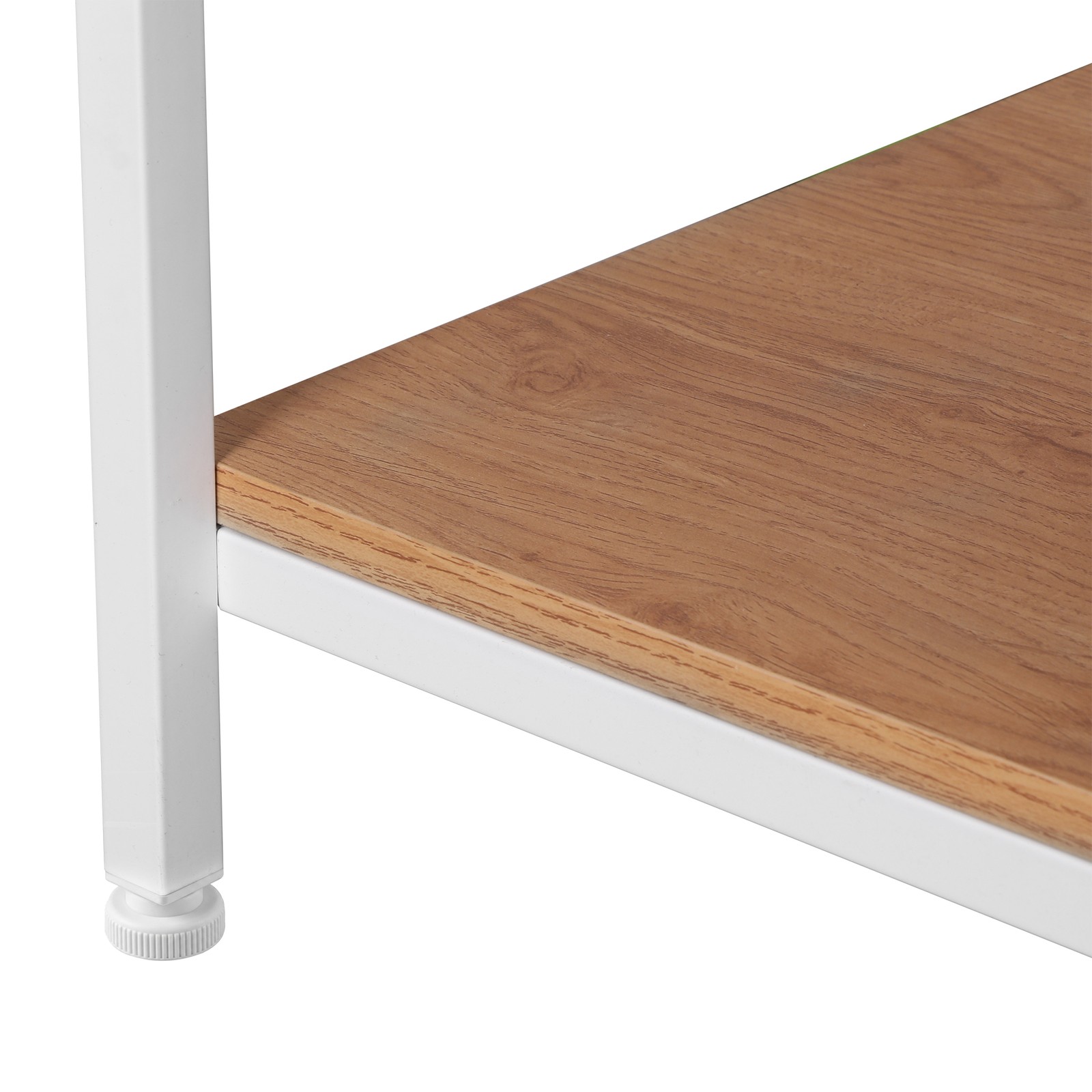 Natural Coffee Table for Living Room Rectangle 2-Tier Coffee Tables with Storage