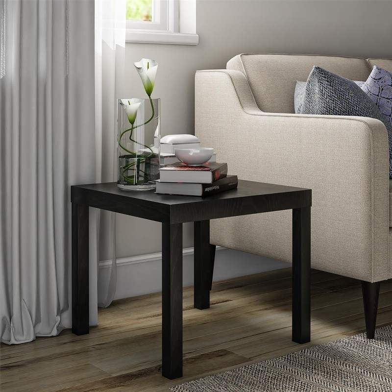 Minimalist End Table PVC Laminated Water Resistant Indoor Small Space Furniture