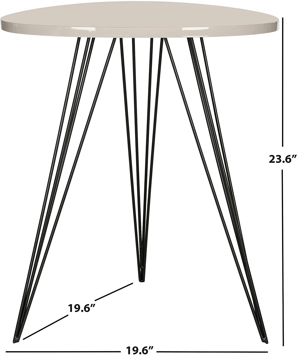 ORIGINAL Safavieh Wolcott Mid-Century Modern Side Table, Taupe and Black