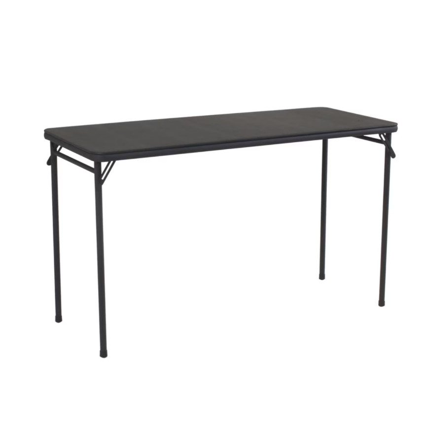 20×48 Vinyl Top Folding Serving Table Black Durable Portable Space Saver