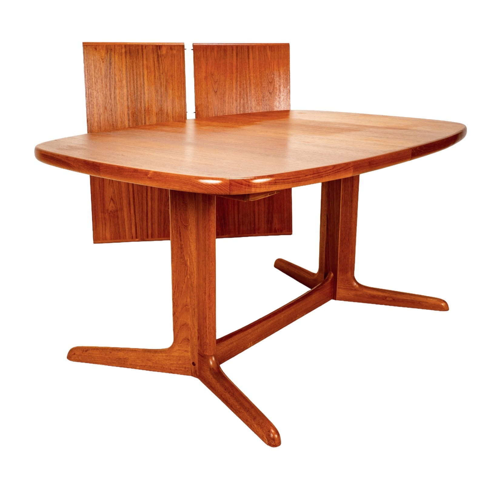 Rasmus Danish Modern Teak Extension Dining Table 2 Leaves Denmark MCM 98.5″