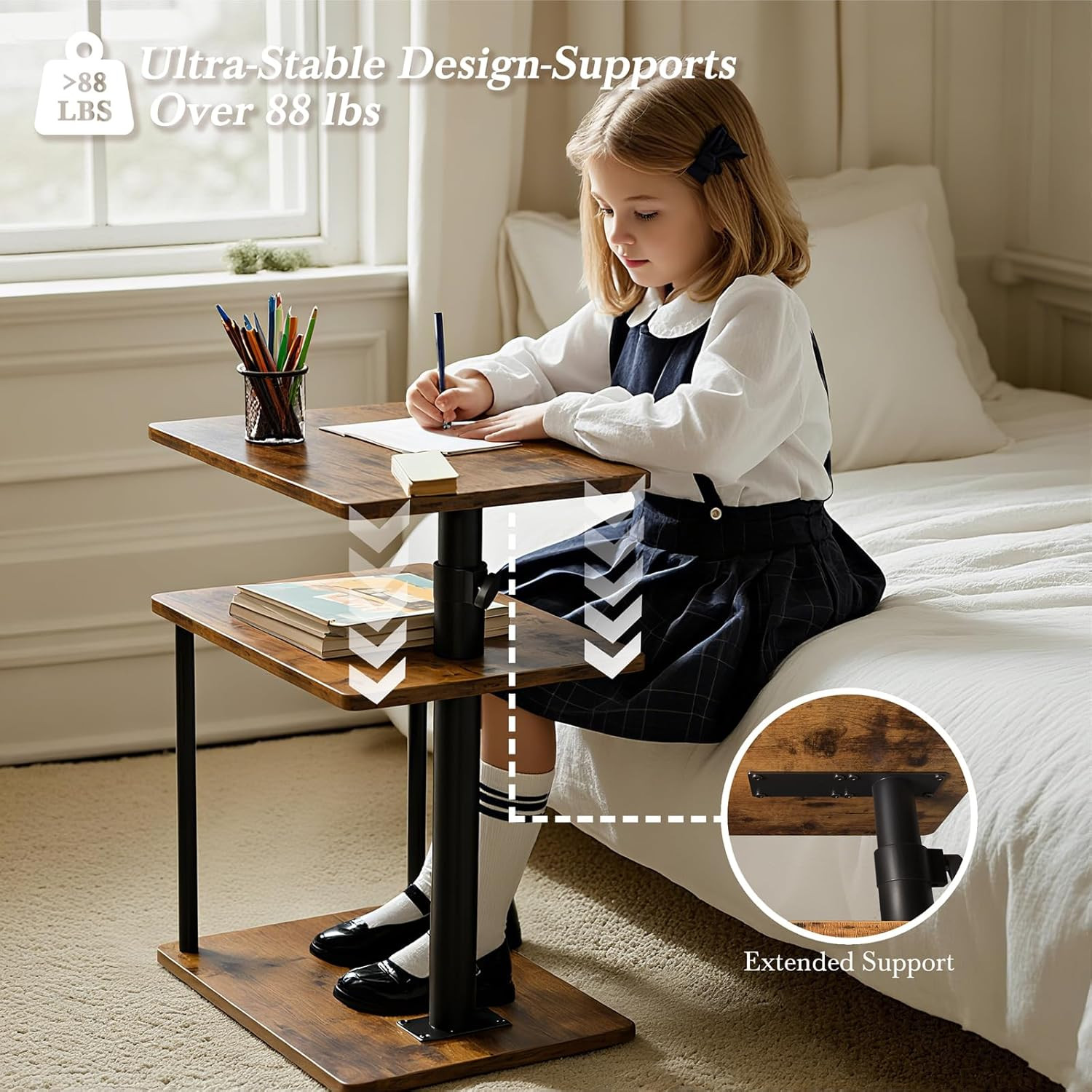 360° Swivel Side Table for Height Adjustable