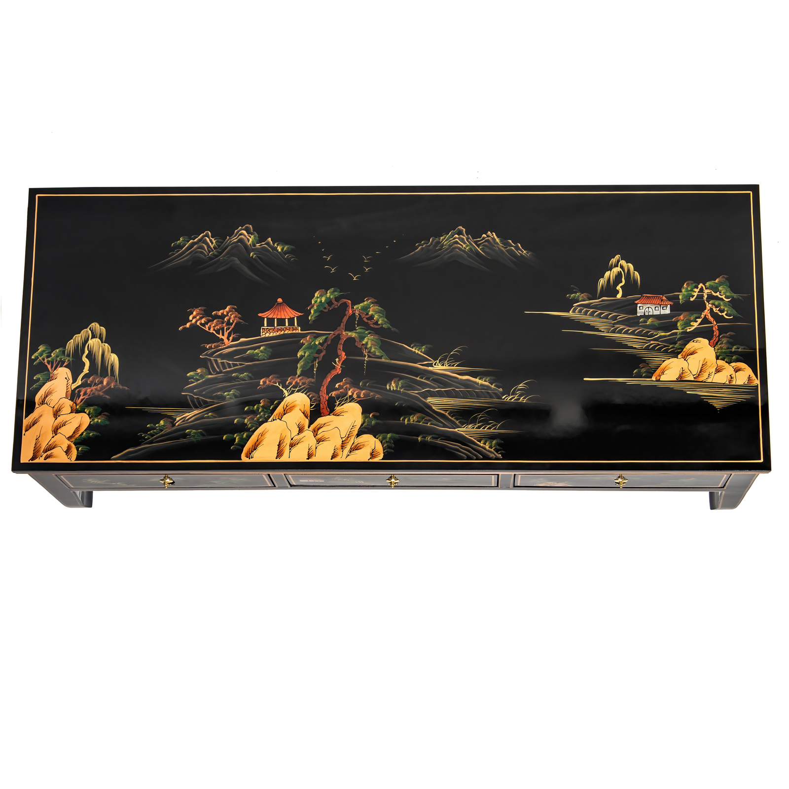 Black Lacquer Coffee Table – Landscape