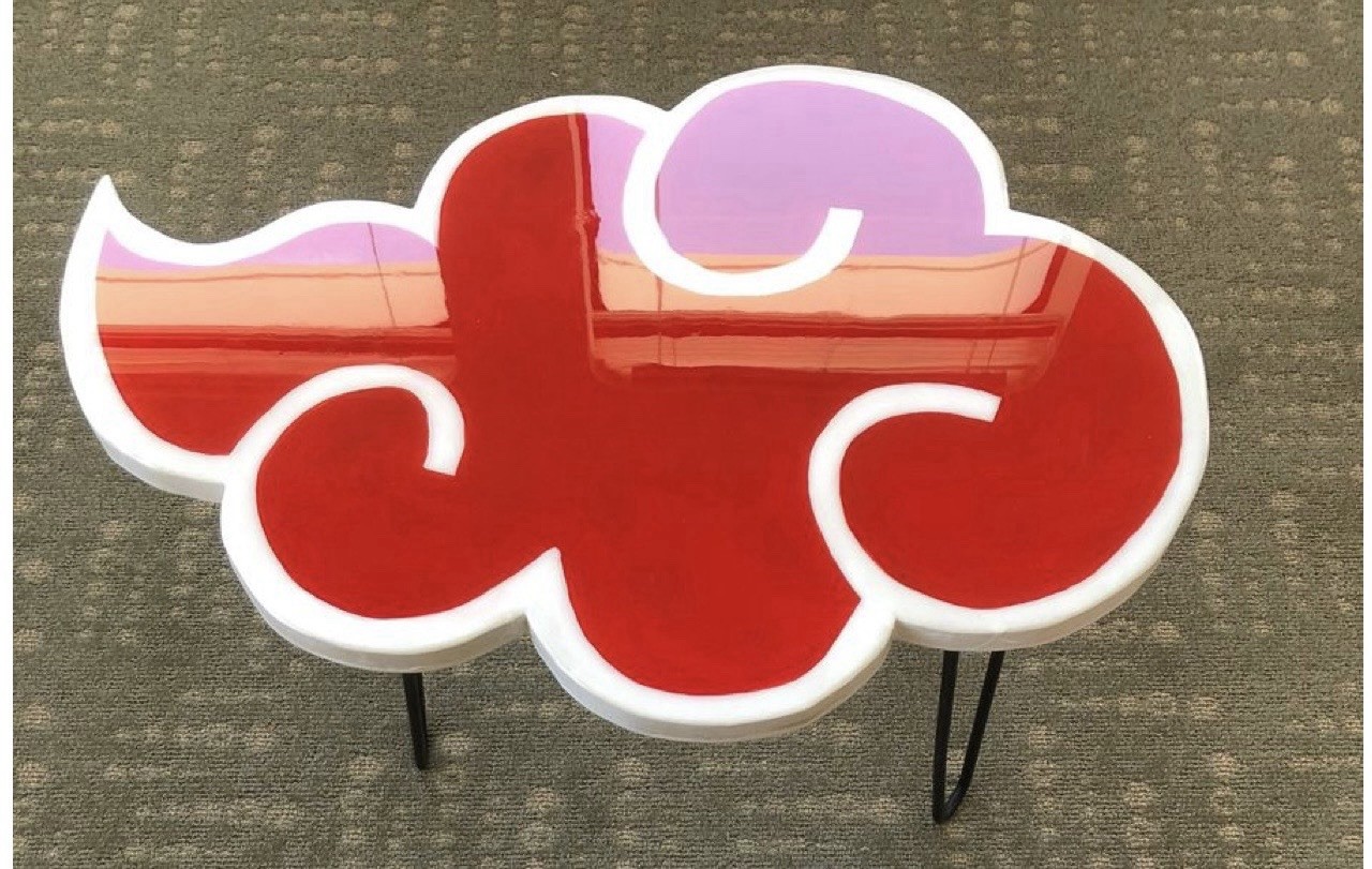 Red cloud Coffee Table By Hypnotic Art Design. 33in By 24in Free Shipping