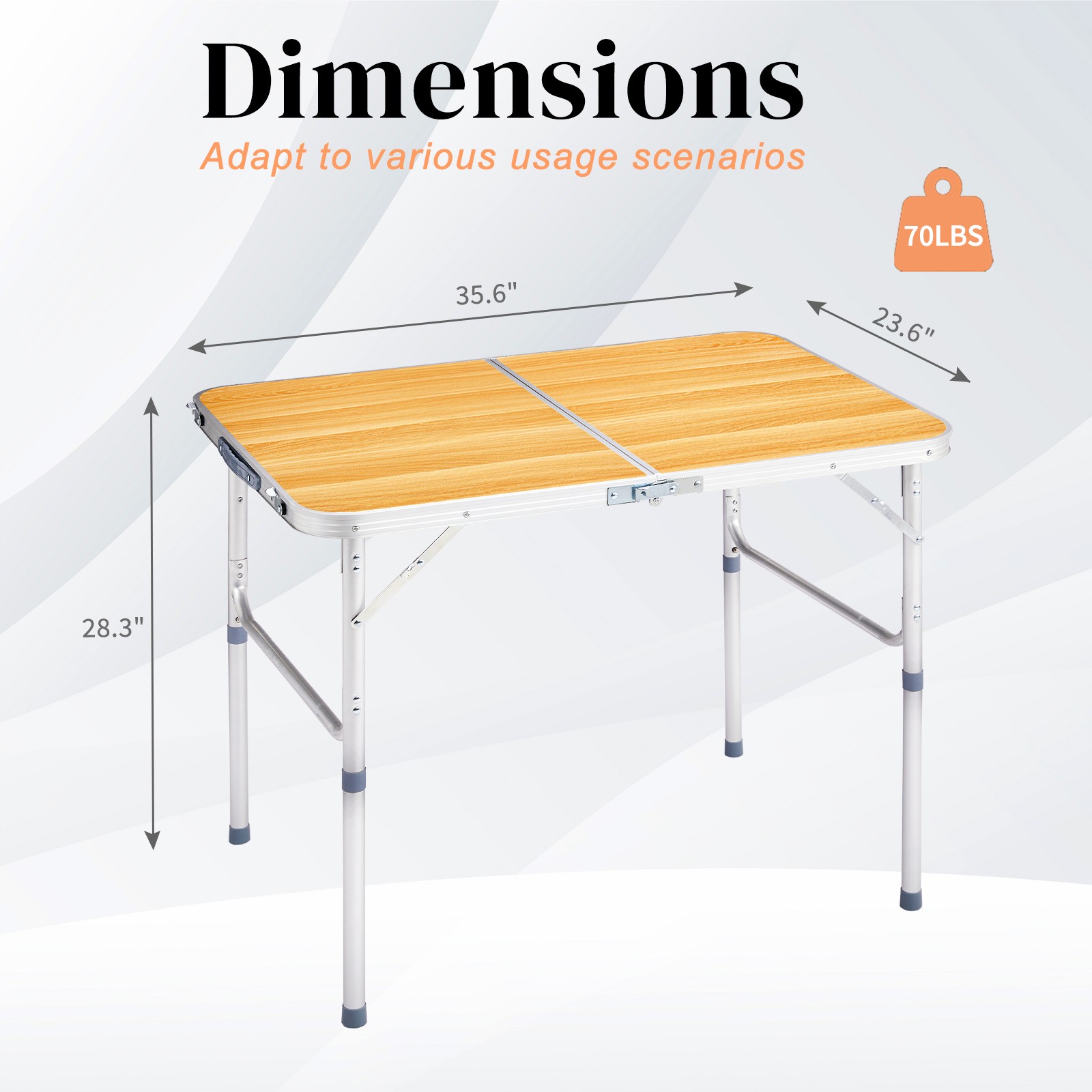 Outdoor 3FT Portable Plastic Folding Table Perfect for Garden Camping Party