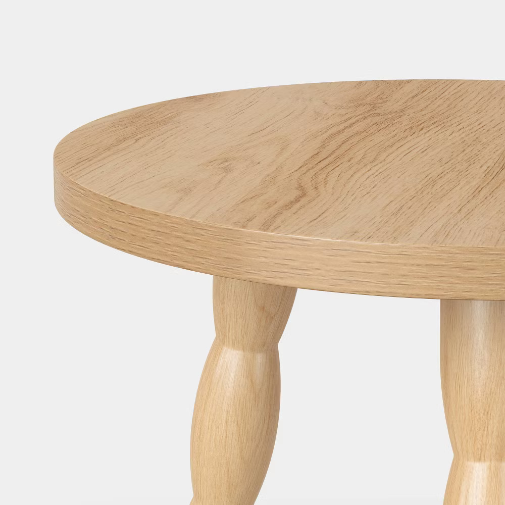 Bobbin Turned Wood Side Table Natural – Fully Assembled
