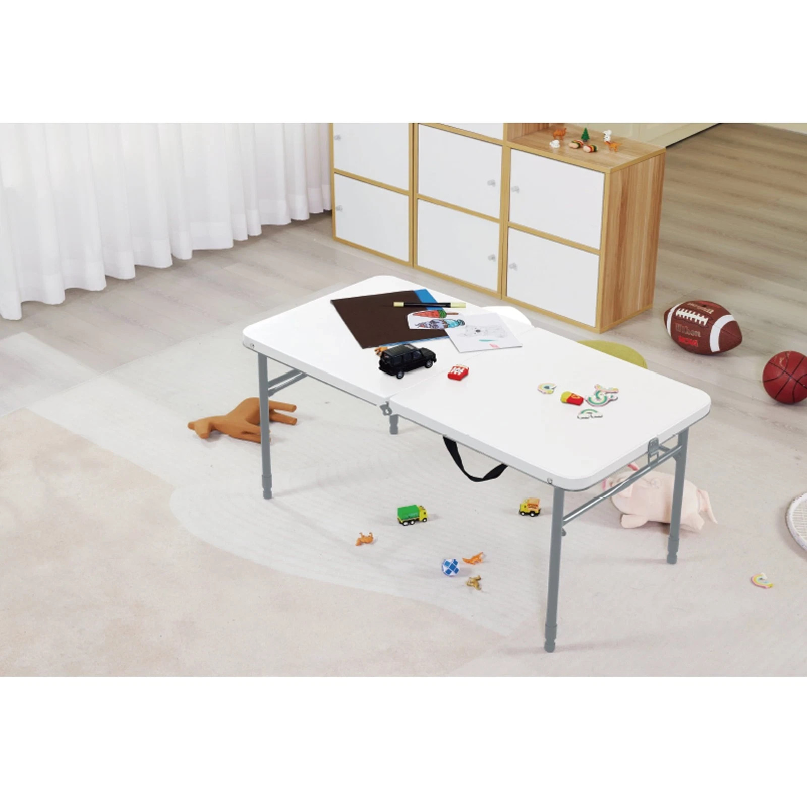 Mainstays 40″ Adjustable Height Centerfold Folding Table, White