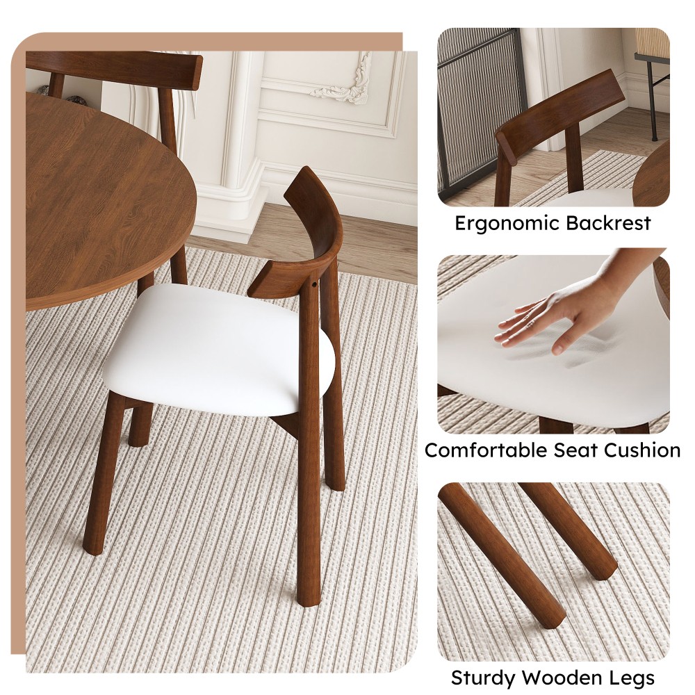 Round Dining Table with Storage Function Extendable with Metal Frame