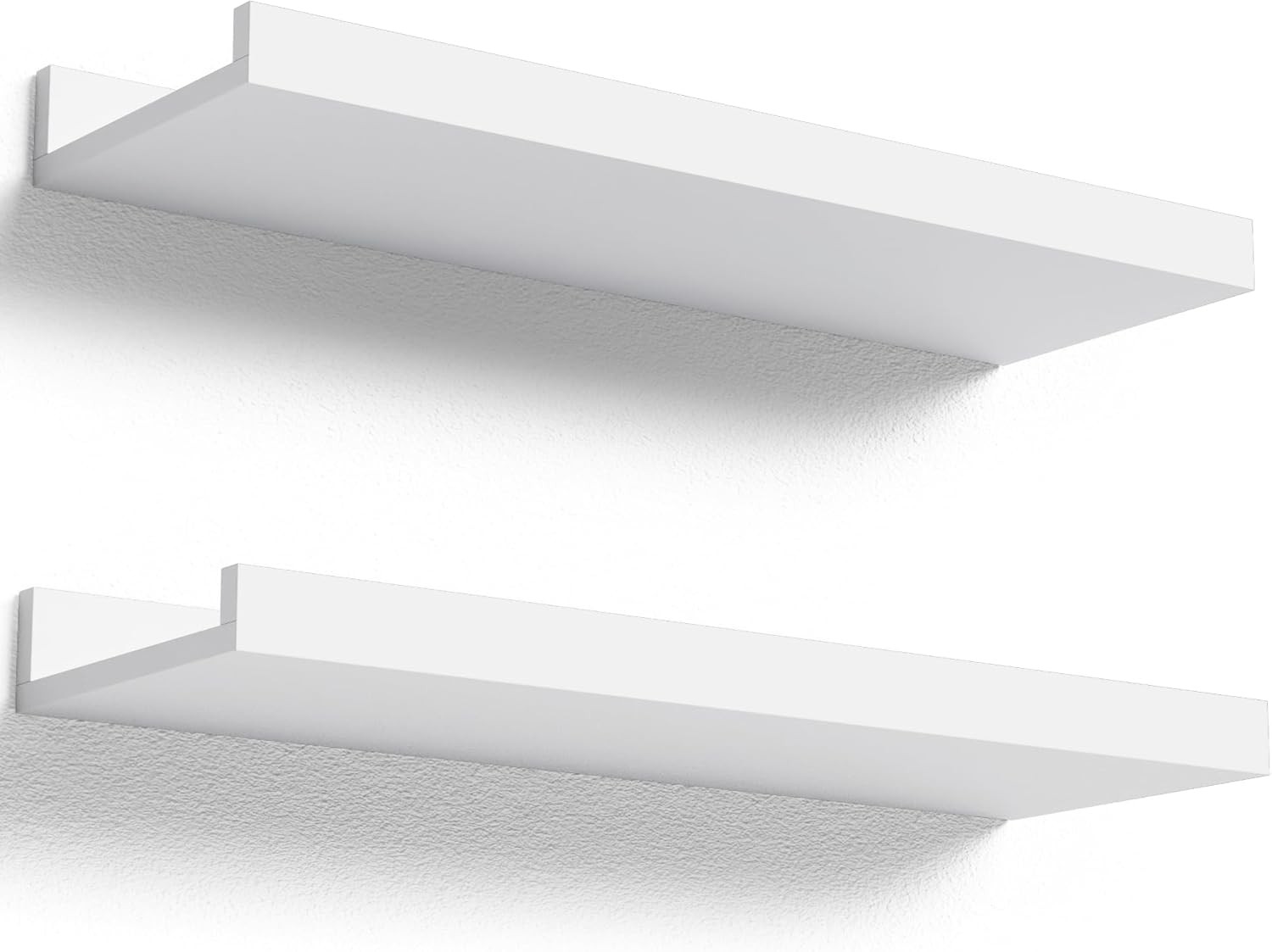 Floating Shelves Wall Mounted Set of 2, Modern White 15.7 In,