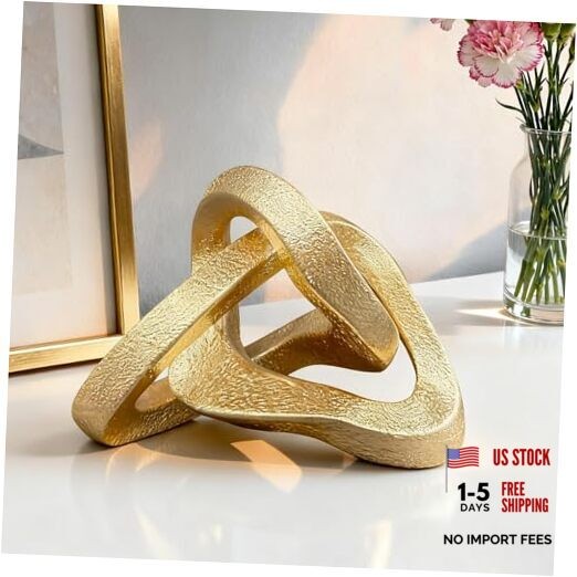 Gold Knot Statue for Christmas Decor Gold Tabletop Home Decor, Modern