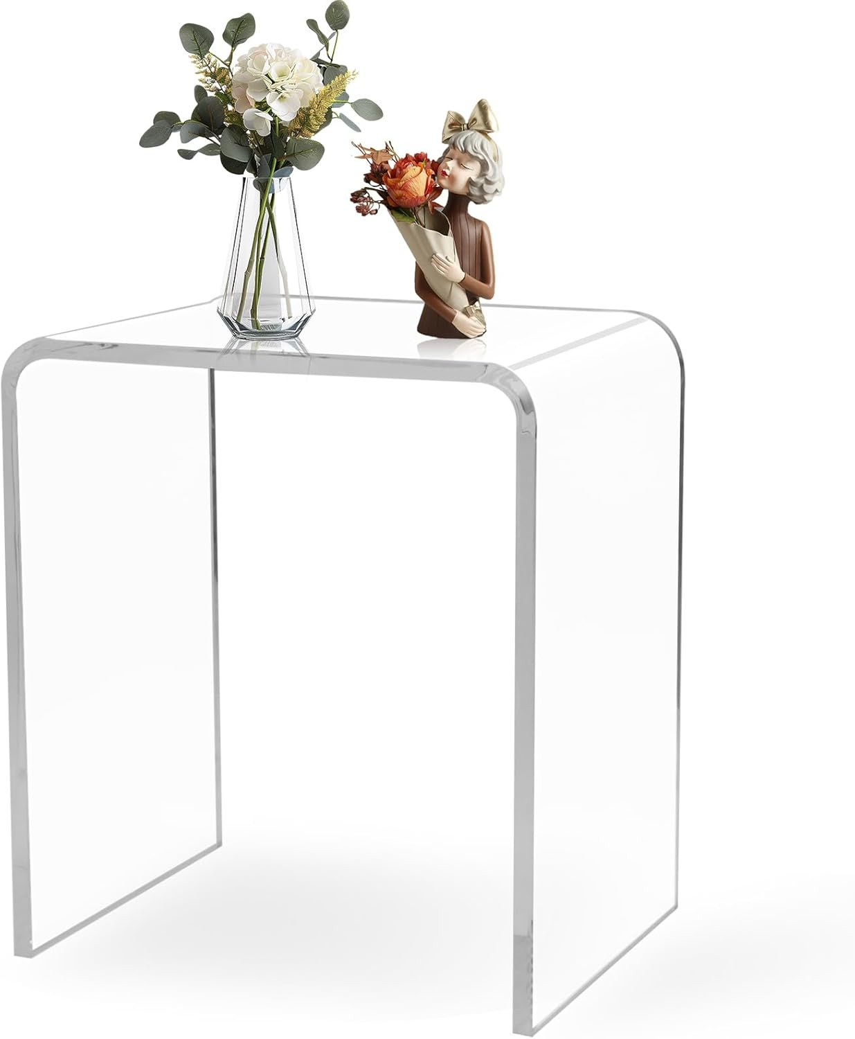 Stylish Clear Acrylic Side Table for Living Room, Bedroom, or Bathroom