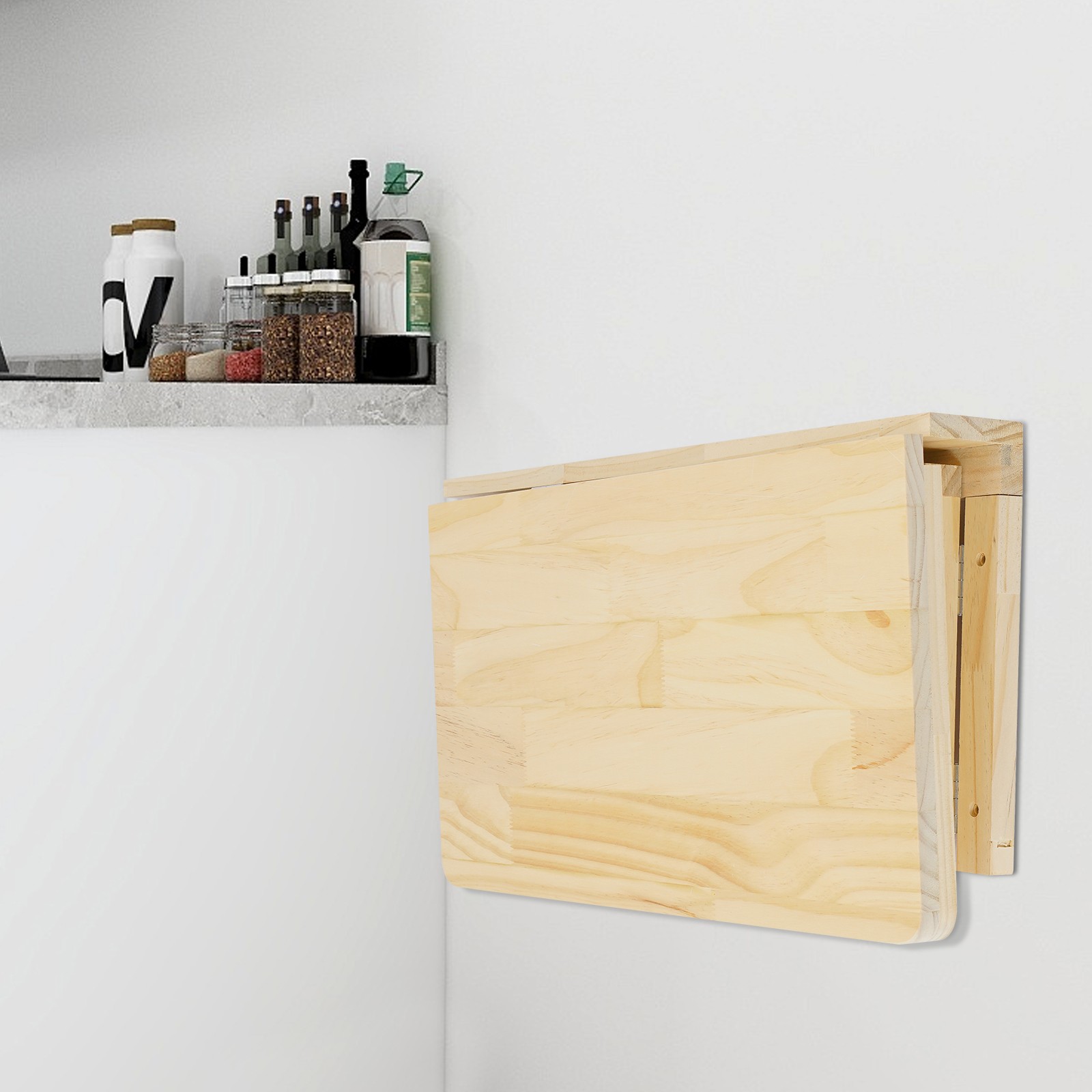 31.49*23.62*11.81in Wood Color Pine Wood Rustic Wall Mounted Folding Table