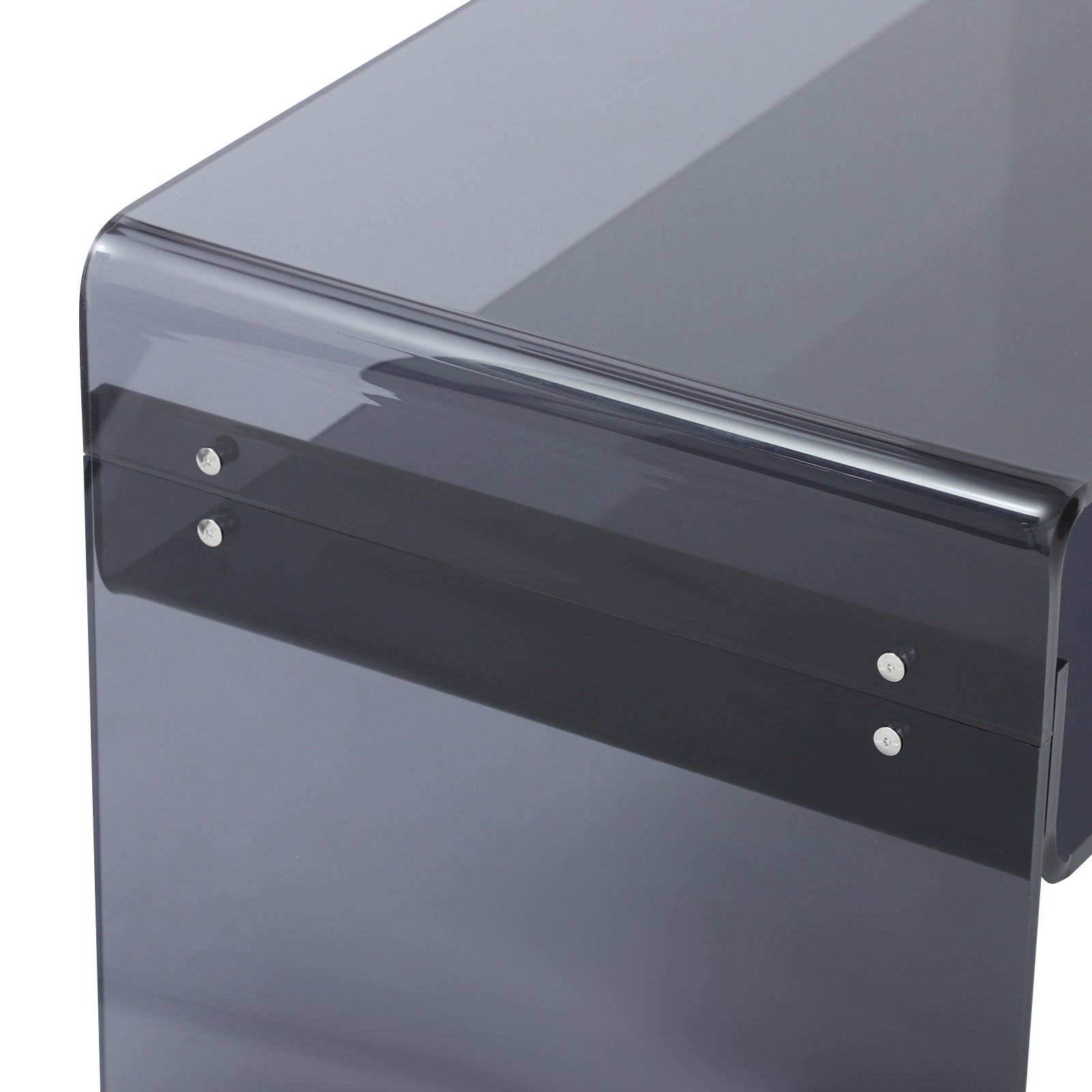 Modern Acrylic Coffee Table, 2-Tier End/Side Desk, 31.5″ W x 15.8″ D/H, Black