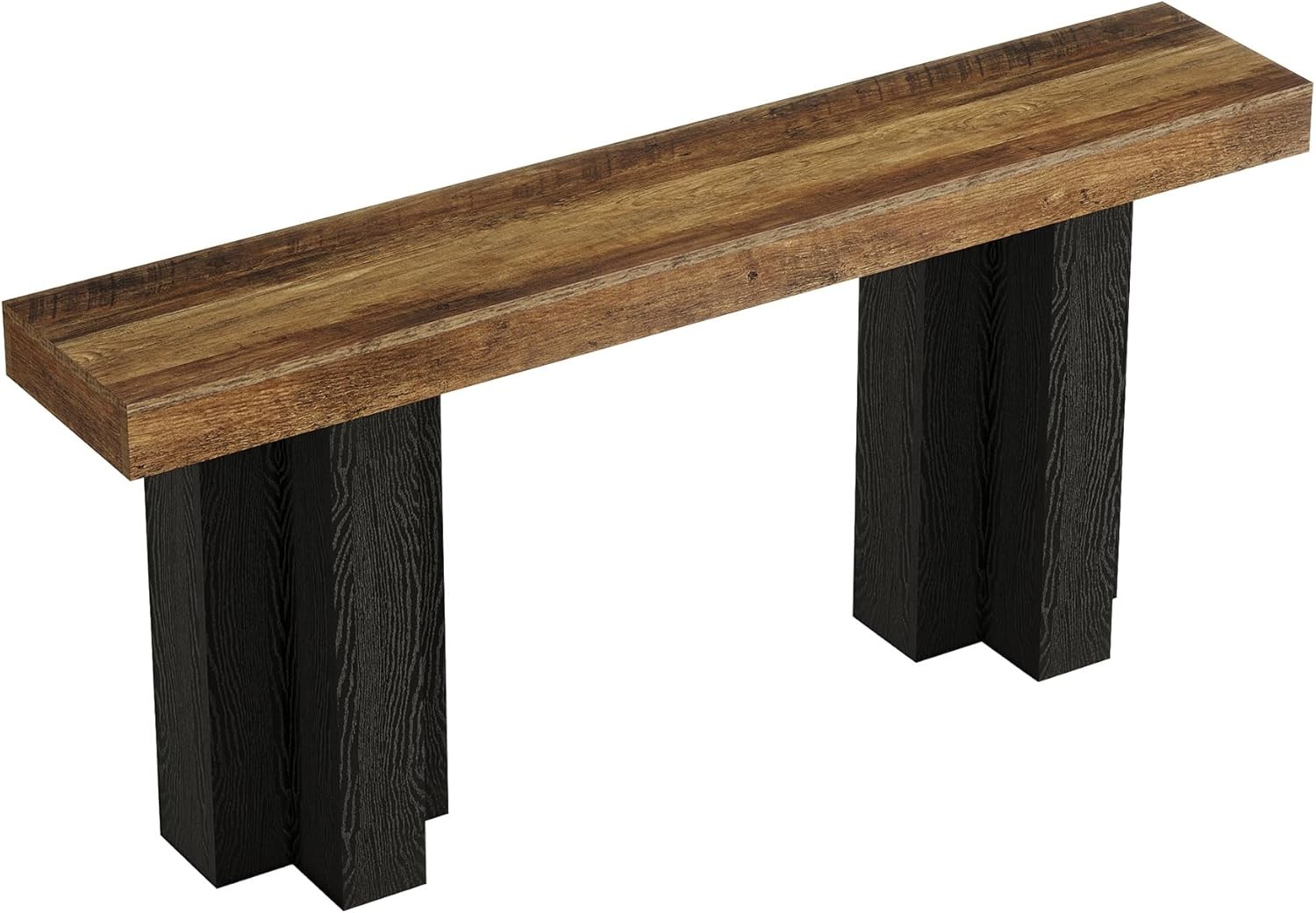 160 cm Console Table for Entryway, Rustic Entrance Sofa Table with Sturdy Legs