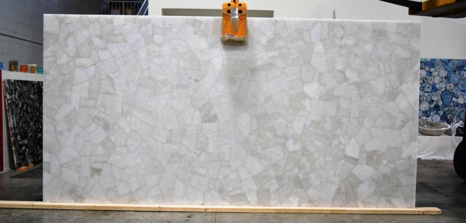 White Quartz Hallway Side Table for Hotel Decor Rectangle Resin Coffee Table Top