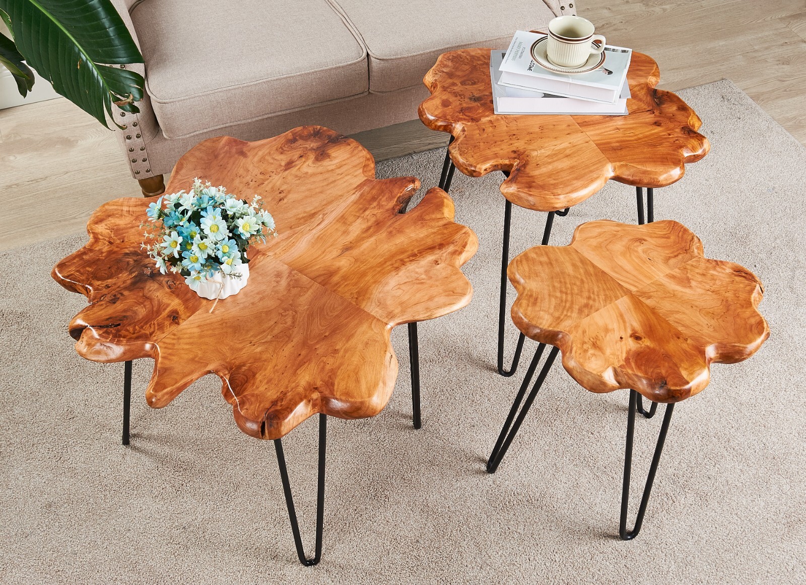 Rustic Live Edge Coffee Table, Unique Wood Side Table, Live Edge Furniture