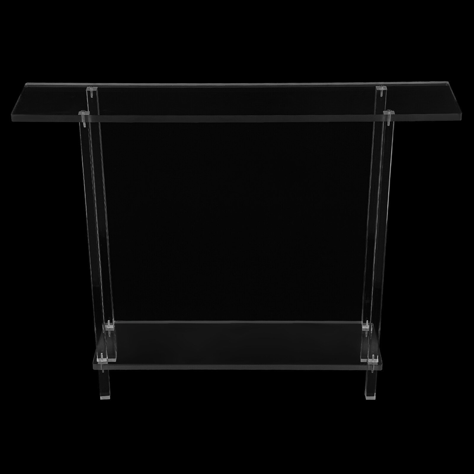 Acrylic Table Clear Entry Table Small Entryway Table W/ Open Shelves 100×80×20cm
