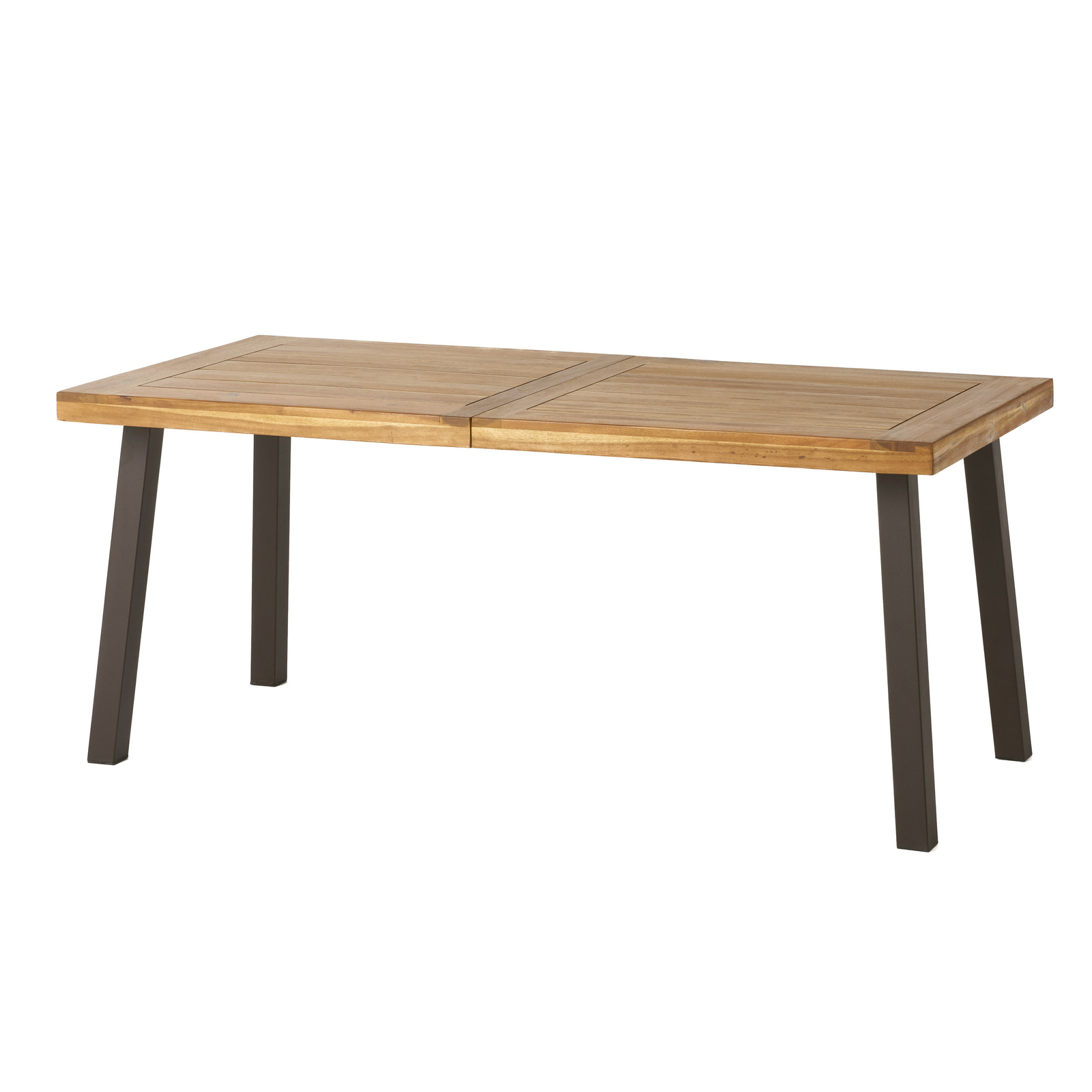 Indoor & Outdoor Modern Spanish Bay Acacia Wood Dining Table, Teak Finish