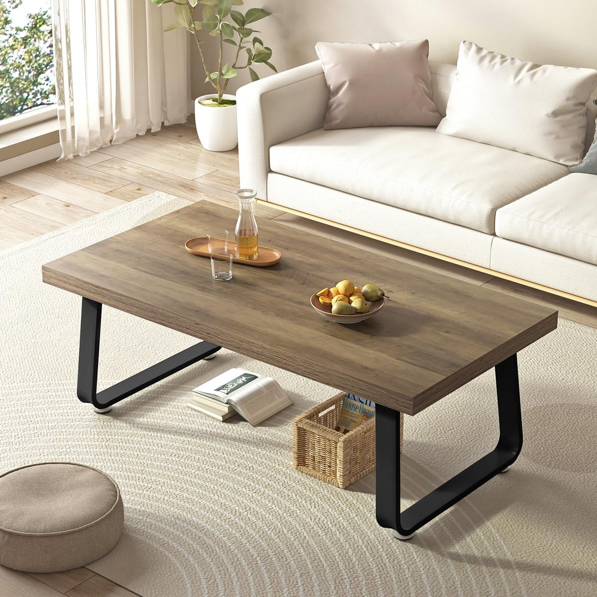 47″ Rustic Industrial Coffee Table – Modern Farmhouse Design for Any Room