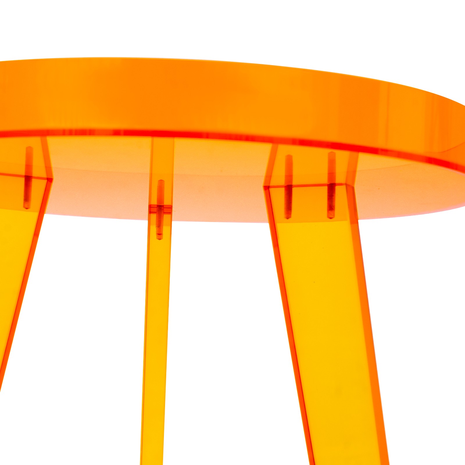 Orange Acrylic Side Table Side Table, End Table for Living Room, Bedroom
