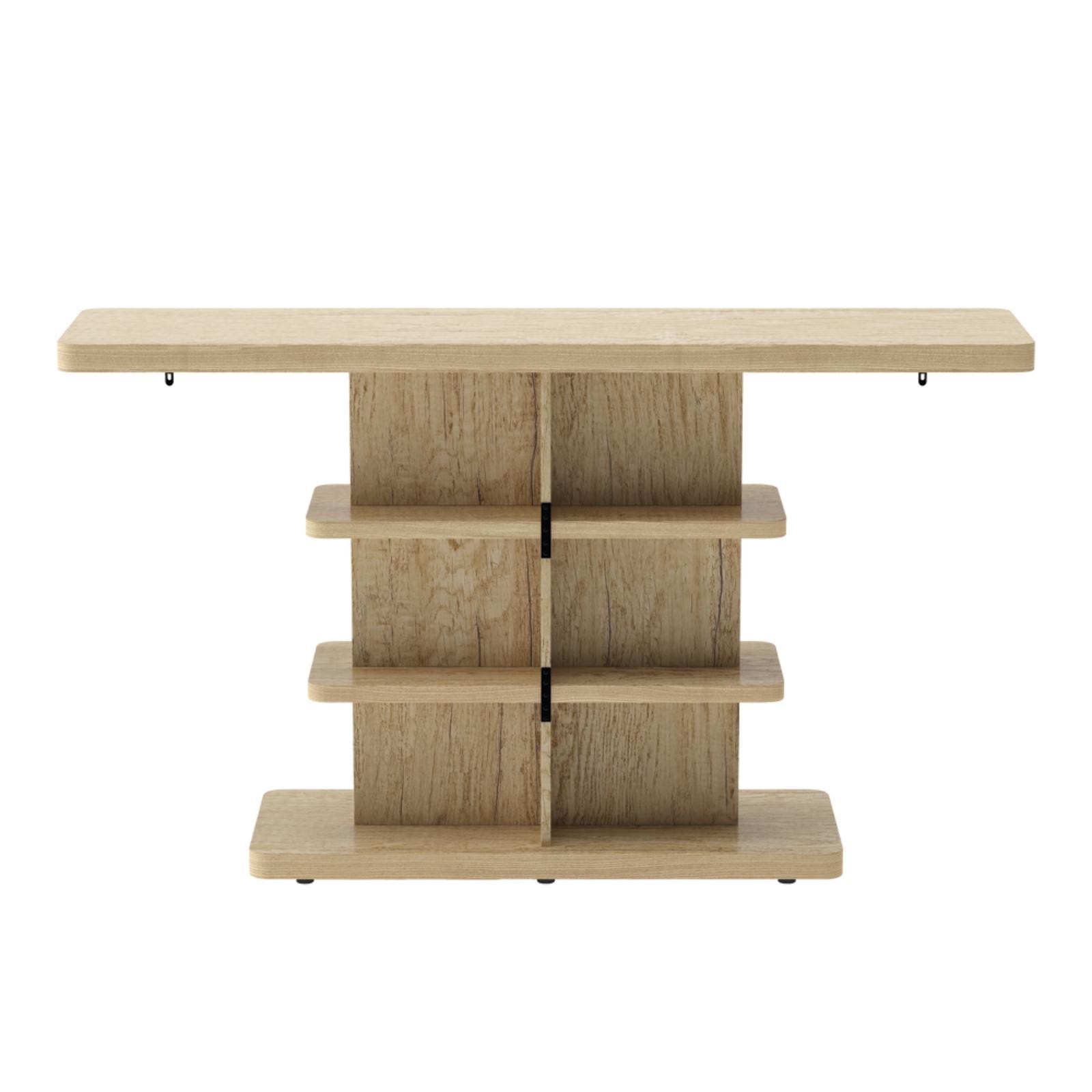 Console Table with Open Shelves Stylish Lightweight Accent Furniture for Living