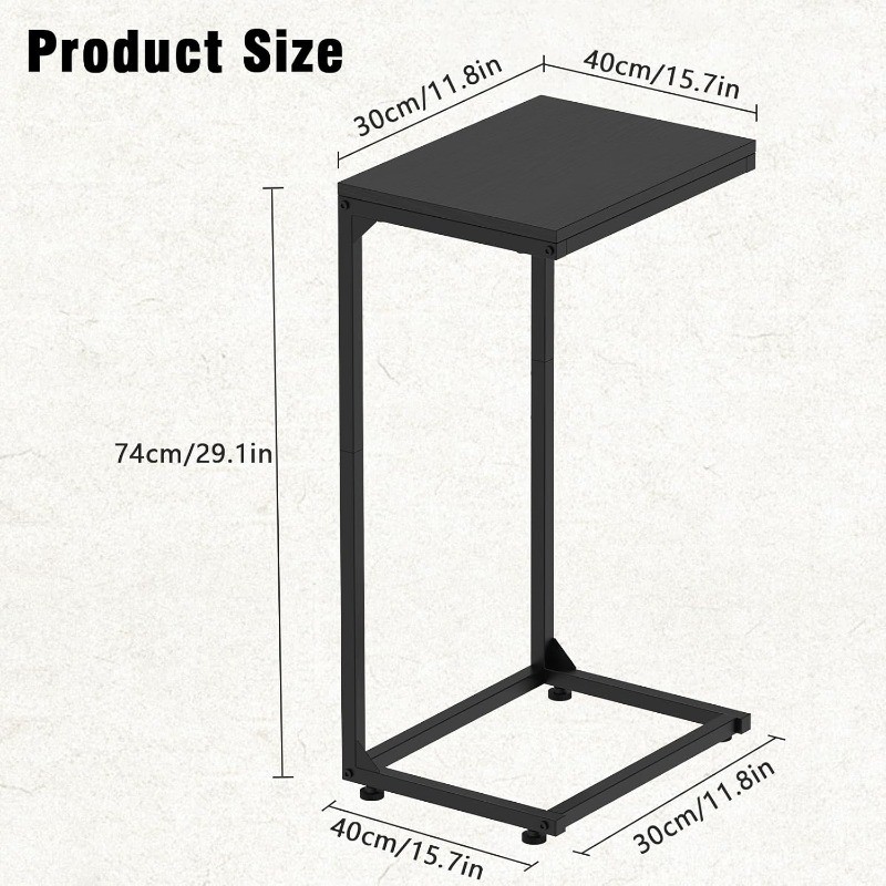 Set of 2 C-Shaped Side Tables for Small Spaces,Small End Table for Couch Bedroom