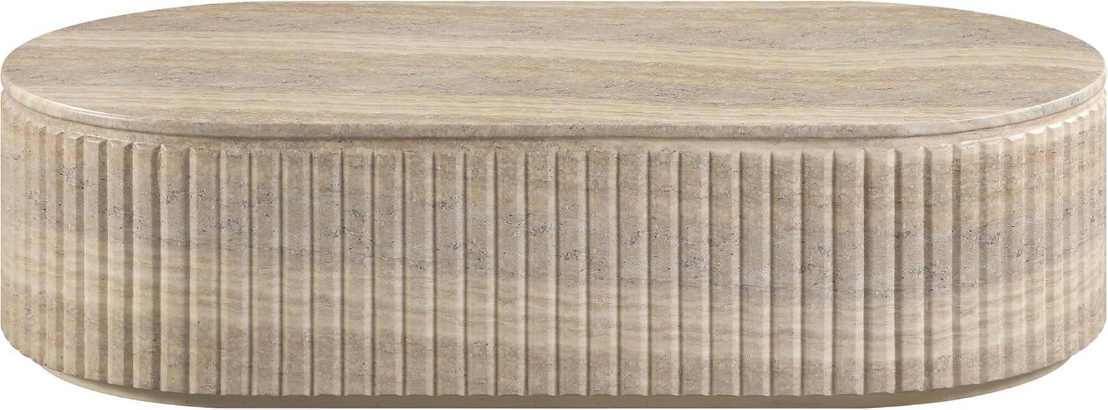 Catania Art Deco Coffee Table in Travertine Finish – Indoor/Outdoor Use