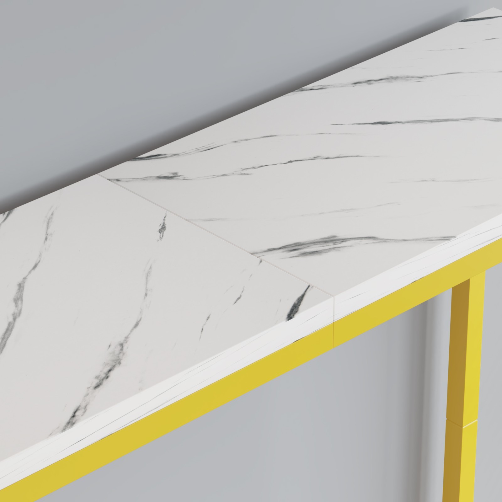Narrow Console Table MDF Top Golden Metal Frame Slim Sofa Table Storage Shelf